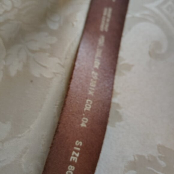 DIESEL Heavy Duty Brass Branded Logo Belt 100% Genuine Leather Made in Italy L - Picture 3 of 11